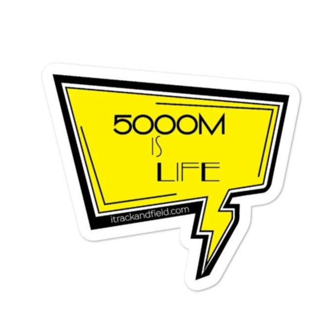 I Track and Field athletics sports gear athlete running sticker design art accessories decal laptop water bottle hydro flask Sticker run sports gear workout fitness motivational motivation state law move over for faster athletes speed compete competitive competition graphics 5000 meter is life long distance yellow