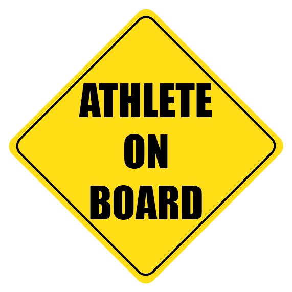 I Track and Field athletics sports gear athlete running sticker design art accessories decal laptop water bottle hydro flask Sticker run sports gear workout fitness motivational motivation athlete  on board traffic sign yellow black compete competitive competition graphic