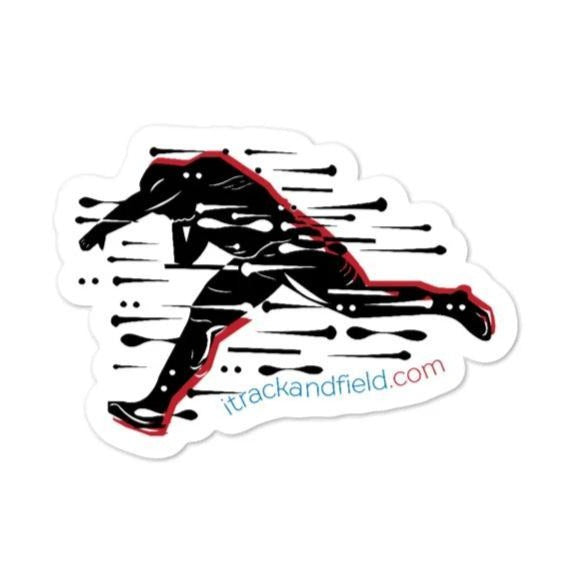 I Track and Field athletics sports gear athlete running sticker design art accessories decal laptop water bottle hydro flask Sticker run sports gear workout fitness motivational motivation man male  boy illustrations illustrated shot put throwing compete competitive competition graphic