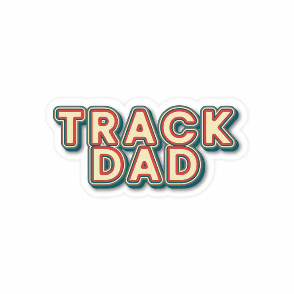 This retro track dad sticker features a vibrant, retro and eye-catching design that is perfect for any proud dad who loves to run or watch track and field events. The sticker showcases a retro design, creating a dynamic and energetic feel.