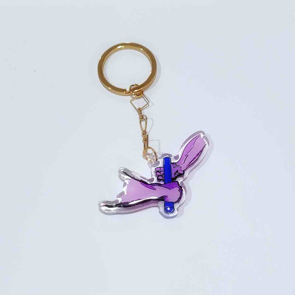 Beautifully depicted men's relay hand off keychain perfect for showing support for a loved one in track and field.