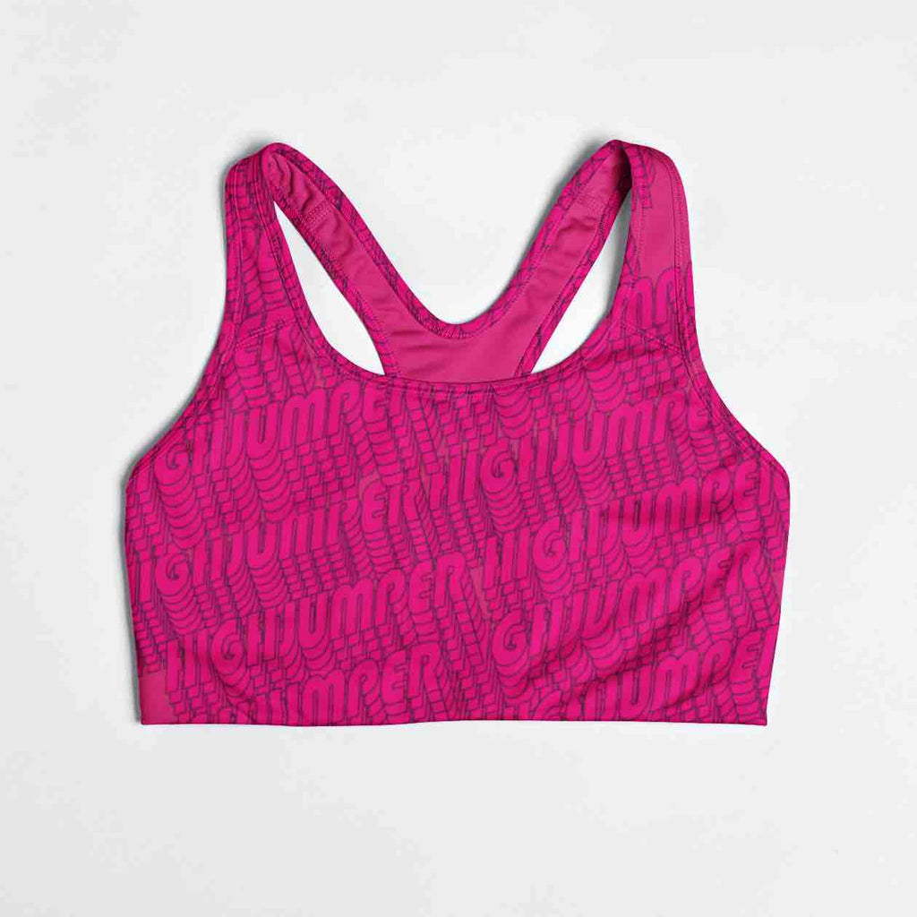 I Track and Field athletics sports gear athlete running pink sports bra underwear leisure wear sportswear athlete graphic women’s  apparel High jump 
