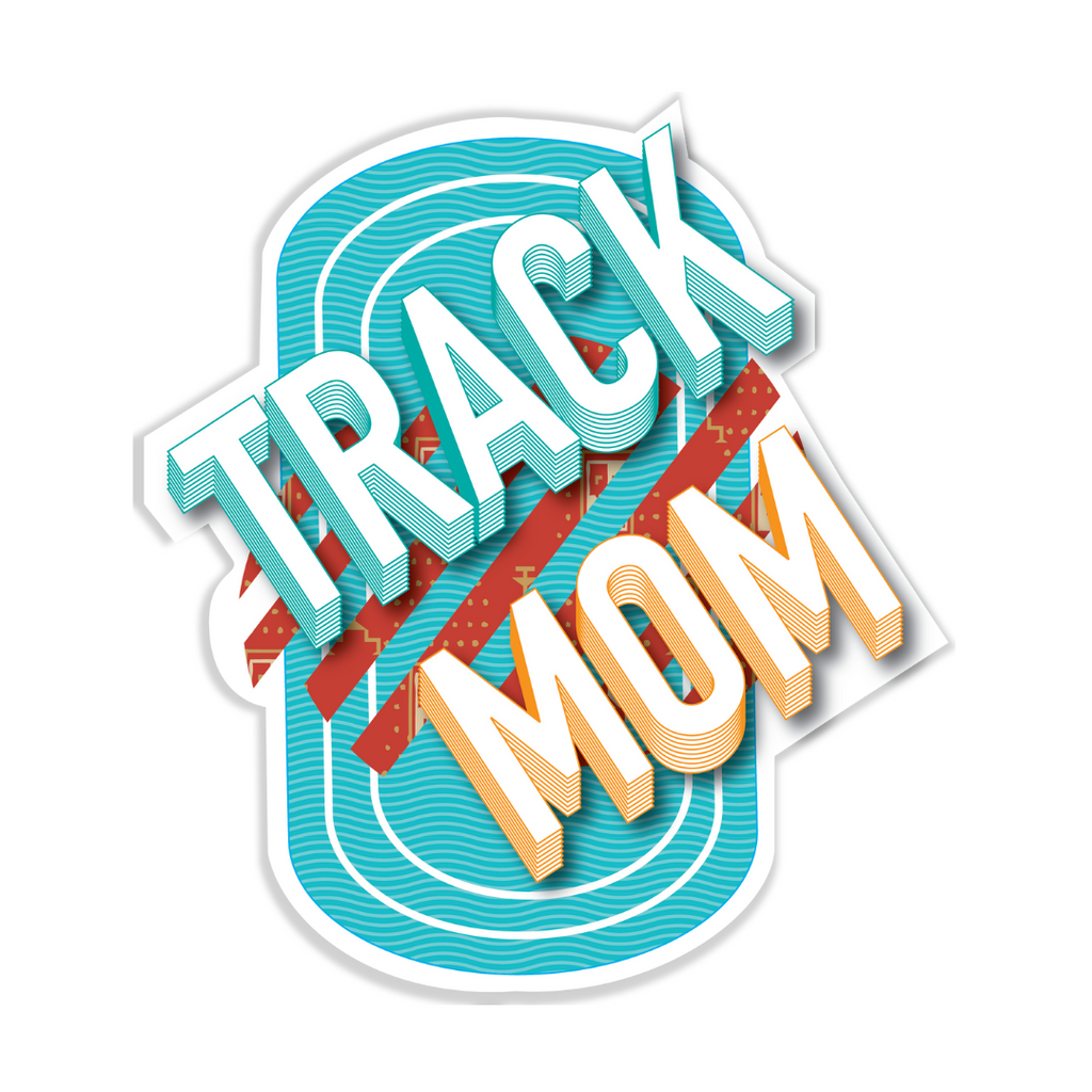 I Track and Field athletics sports gear athlete running sticker design art accessories decal laptop water bottle hydro flask Sticker run sports gear workout fitness motivational motivation colorful women’s female track mom motherhood  compete competitive competition graphic