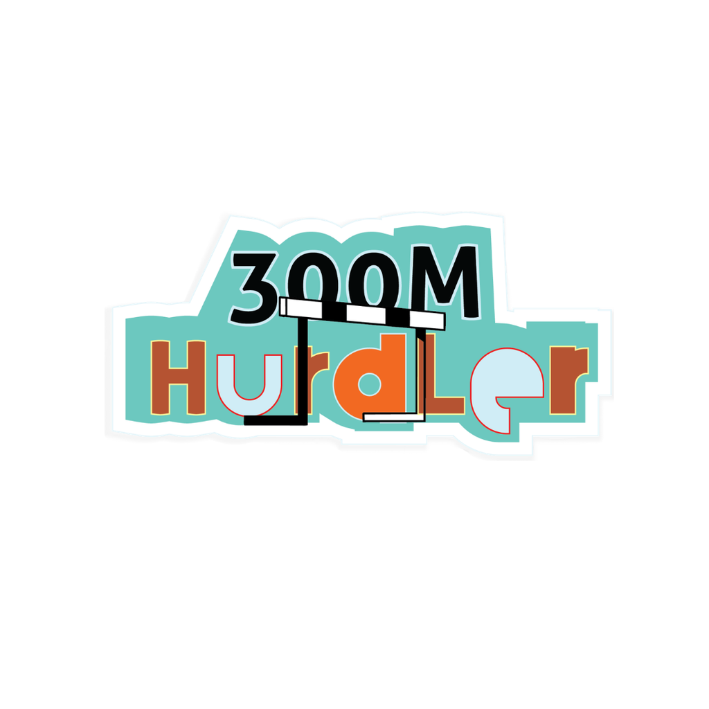 300m Track Hurdler Sticker - Hurdles Athlete Gift Sticker | ITRACKANDFIELD