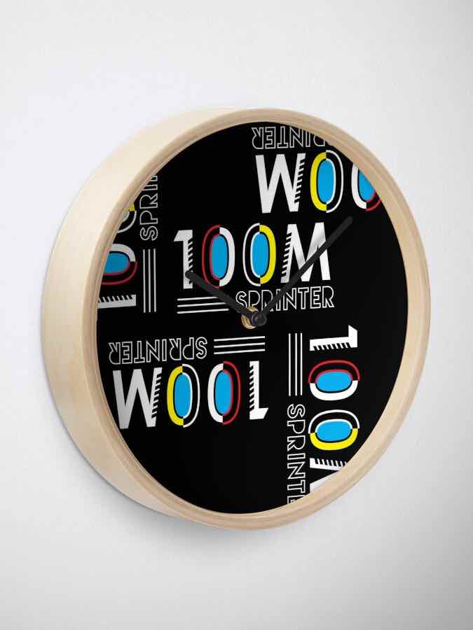 I track and field Sprinter clock time home decor art design black 100 meter running interior wall clock 