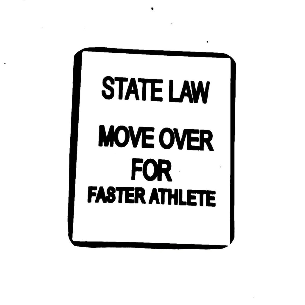 I Track and Field athletics sports gear athlete running sticker design art accessories decal laptop water bottle hydro flask Sticker run sports gear workout fitness motivational motivation state law move over for faster athletes speed run running runner black compete competitive competition graphic