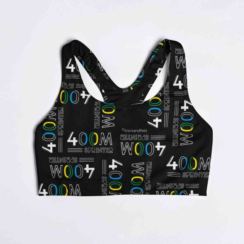 I Track and Field athletics sports gear athlete running black sports bra underwear leisure wear sportswear 400 meter women’s  apparel