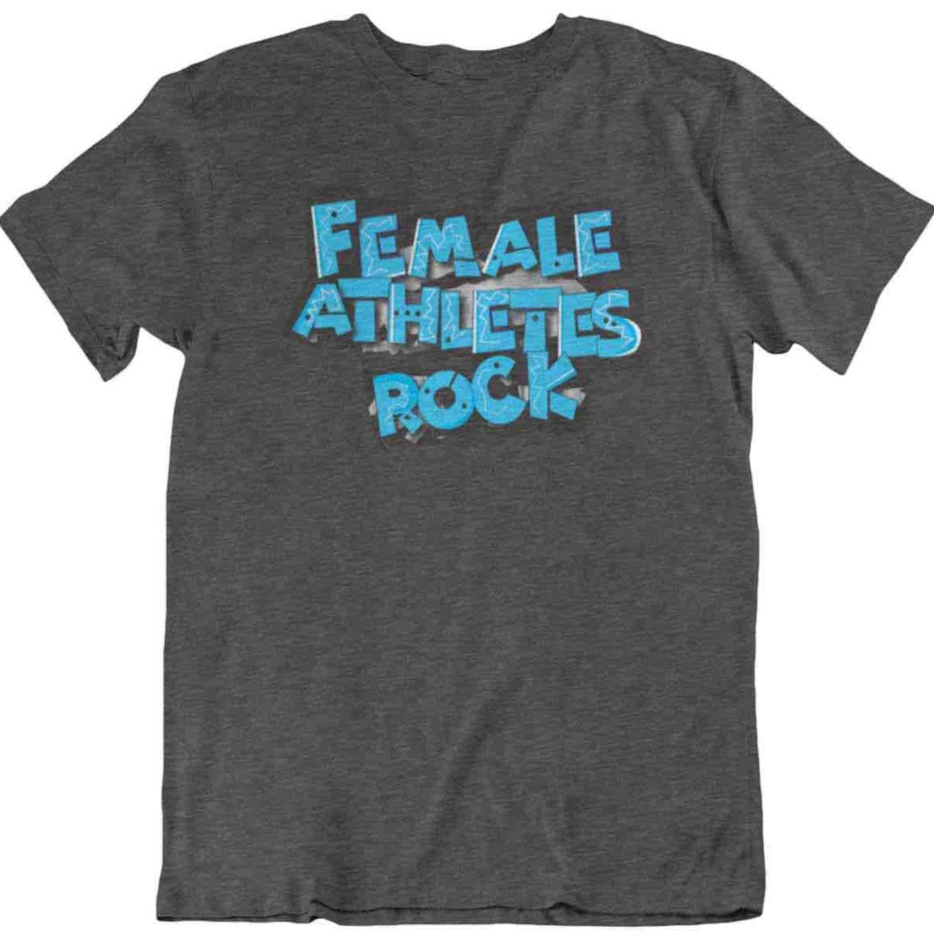 I Track And Field Women’s  apparel T-shirt loungewear fitness gear sportswear grey  female athletes rock clothing clothes shirts tops active wear short sleeve  sleeve motivational motivation empowerment feminist feminism 