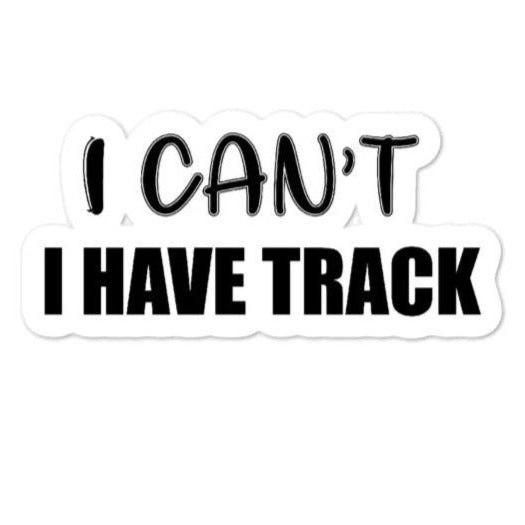 I Track and Field Sticker - art design running field events athletics accessories athlete hurdler hurdles sprinter distance thrower jumper jumps high jump  water bottle laptop Track Sticker sports- I Can't I Have Track - Track Stickers