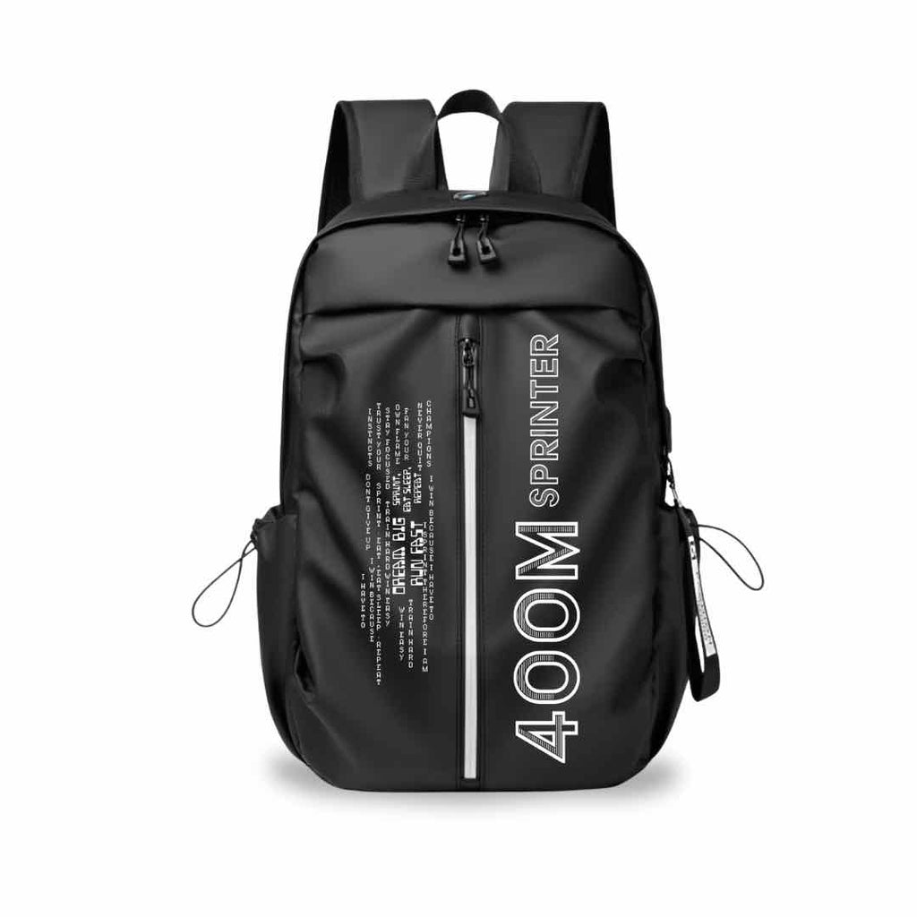 Black Backpack for 400metres runners perfect for any athlete looking for a great running backpack