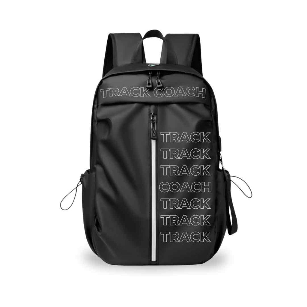 A backpack with ‘Track Coach’ inscribed beautiful on it. Perfect gift for track coaches with the right amount of storage spaces. Available in black and light grey.