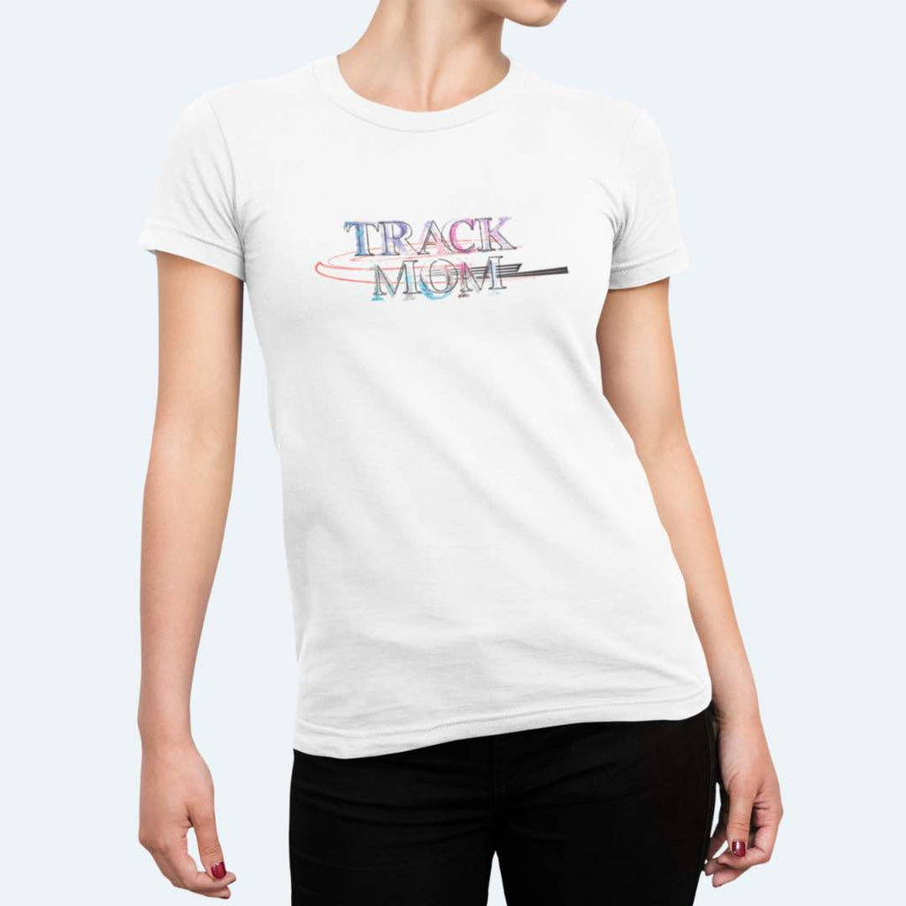 Track and field Mom T-shirt white