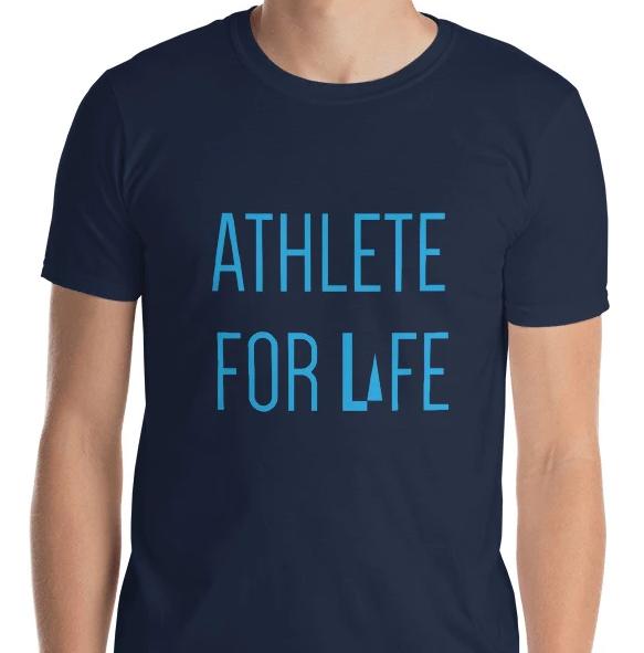I Track And Field Women’s  apparel men’s apparel T-shirt unisex loungewear fitness gear sportswear blue clothing clothes shirts tops active wear short sleeve Athlete For Life Men's T-Shirt  graphic tee