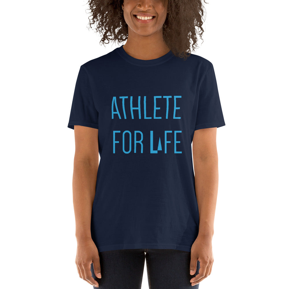 I Track And Field Women’s apparel men’s apparel T-shirt unisex loungewear fitness gear sportswear blue clothing clothes shirts tops active wear short sleeve Athlete For Life Men's T-Shirt graphic tee