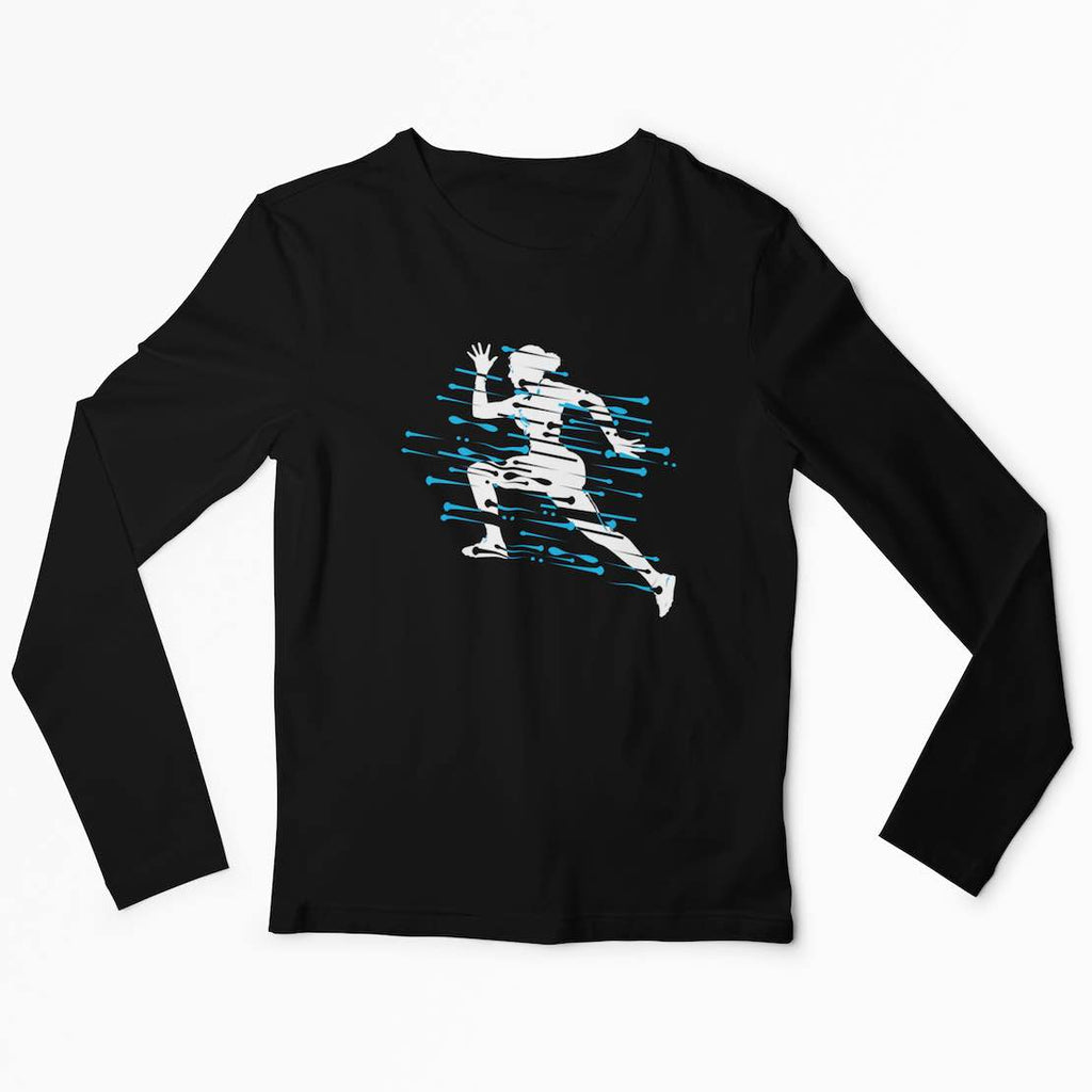 I Track And Field Woman’s apparel T-shirt loungewear fitness gear sportswear black  female sprinter running athlete clothing clothes shirts tops active wear long sleeve