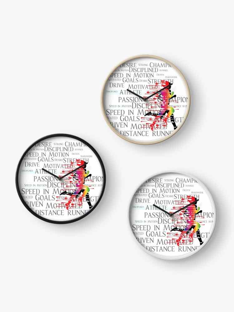 I track and field Athletics clock motivational motivation design art school supplies clocks home decor gear sports running white interior time accents home house graphic distance 