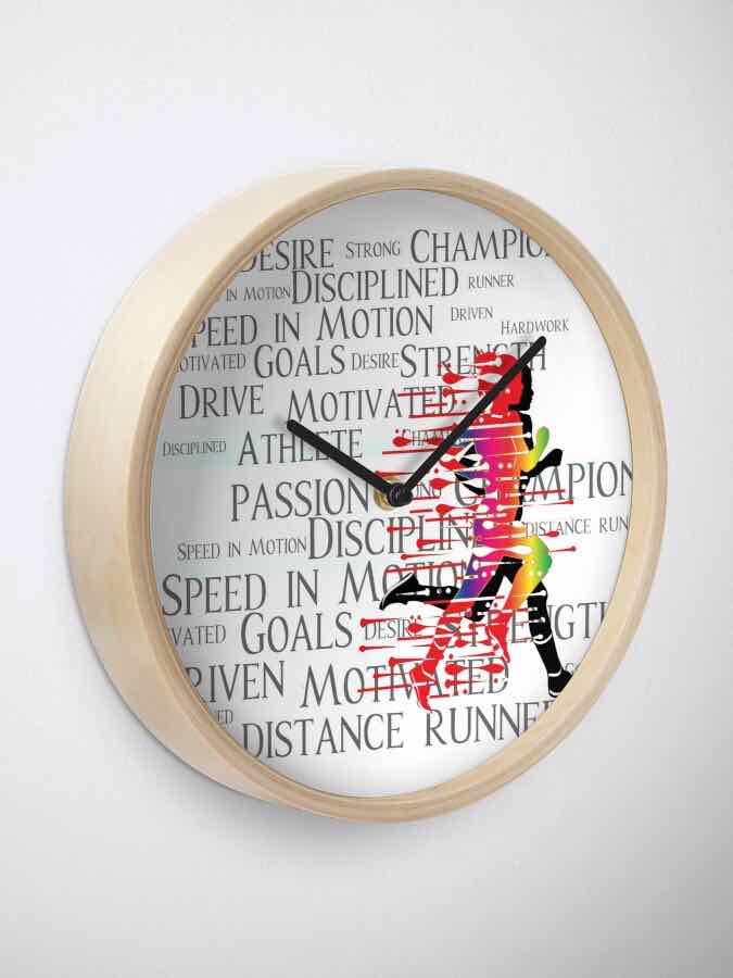 I track and field Athletics clock motivational motivation design art school supplies clocks home decor gear sports running white interior time accents home house graphic distance 