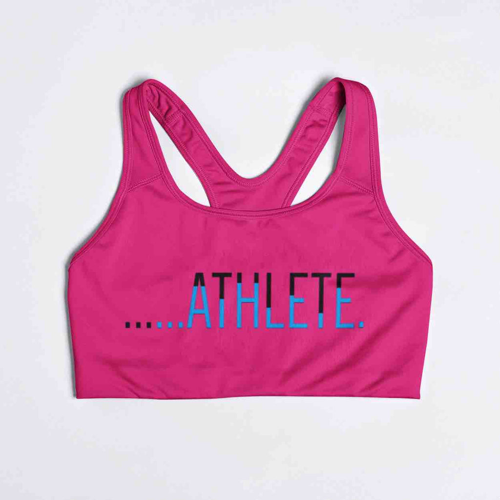 I Track and Field athletics sports gear athlete running pink  sports bra underwear leisure wear sportswear athlete graphic women’s  apparel