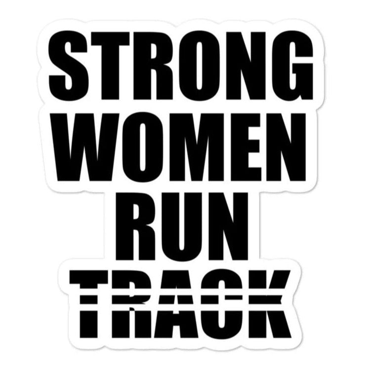 I Track and Field athletics sports gear athlete running sticker design art accessories decal laptop water bottle hydro flask Sticker run sports gear workout fitness motivational motivation state law move over for faster athletes speed compete competitive competition graphic strong women run track female feminist feminism black 