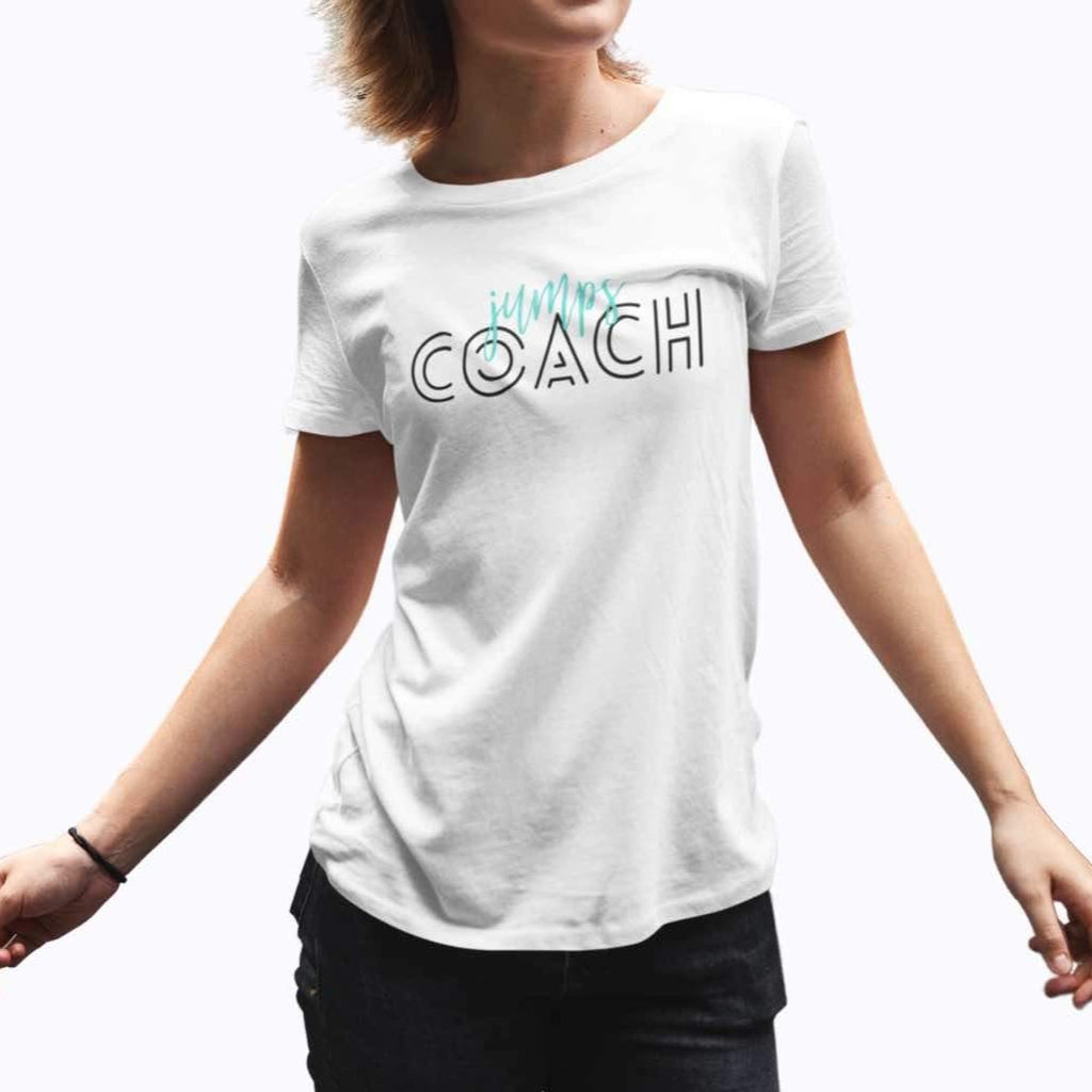 I Track And Field Women’s  apparel men’s apparel T-shirt unisex loungewear fitness gear sportswear white  high jumper jump life athlete clothing clothes shirts tops active wear short sleeve coach coaching coaches graphic tee